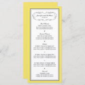 黄色と結婚灰色のTuxedoのメニュー メニュー (正面/裏面)