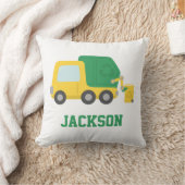 黄色と緑のごみトラックキッズルームデコール クッション (ブランケット)