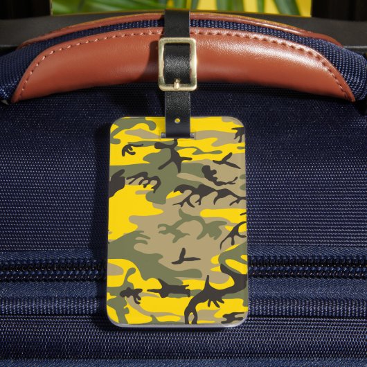 黄色と緑のカモフラージュ ミリタリー 軍 ラゲッジタグ (正面インサイチュ2)