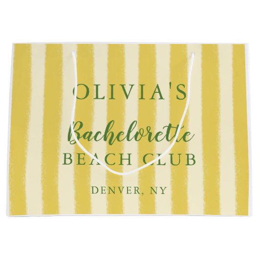 黄色と緑のサマー バチェロレッテ ラージペーパーバッグ (正面)