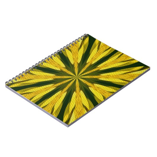 黄色と緑のシェイプの抽象芸術アートノートブック ノートブック (左側)