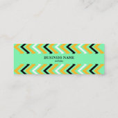 黄色と緑のシェブロンパターン スキニー名刺 (裏面)