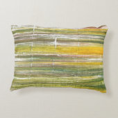 黄色と緑のストライプ アクセントクッション (裏面)