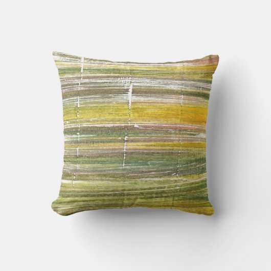 黄色と緑のストライプ クッション (正面)