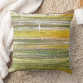 黄色と緑のストライプ クッション (ブランケット)