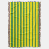 黄色と緑のストライプ スローブランケット (正面縦)