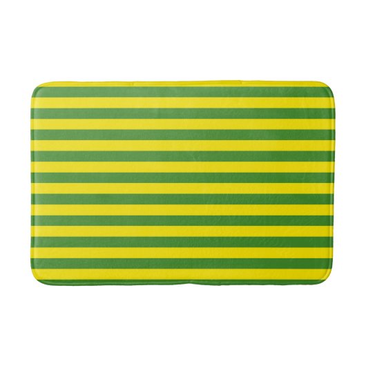 黄色と緑のストライプ バスマット (正面)