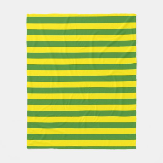 黄色と緑のストライプ フリースブランケット (正面)