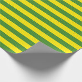 黄色と緑のストライプ ラッピングペーパー (角)