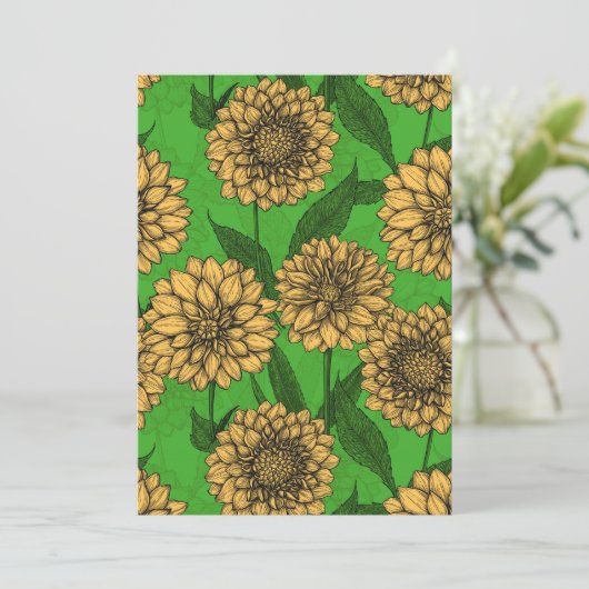 黄色と緑のダリア (スタンド正面)