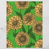 黄色と緑のダリア (裏面)