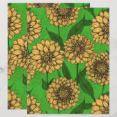 黄色と緑のダリア (正面/裏面)