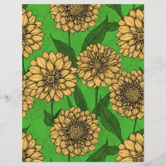 黄色と緑のダリア (正面)