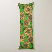 黄色と緑のダリア ボディピロー (裏面 (縦))