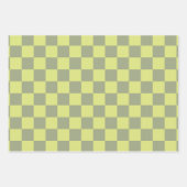 黄色と緑のチェッカーボード ラッピングペーパーシート (正面2)