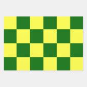 黄色と緑のチェッカー色 ラッピングペーパーシート (正面)