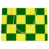 黄色と緑のチェッカー色 ラージペーパーバッグ (正面)