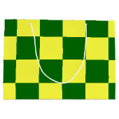 黄色と緑のチェッカー色 ラージペーパーバッグ (裏面)