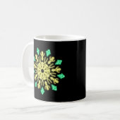黄色と緑のネオンの花 コーヒーマグカップ (正面左)