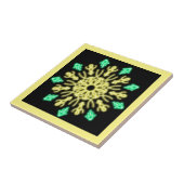 黄色と緑のネオンの花 タイル (側面)