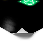 黄色と緑のネオンの花 ポスター (コーナー)