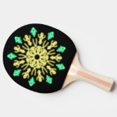 黄色と緑のネオンの花 卓球ラケット (横)