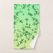 黄色と緑のバスタオルセットに緑 バスタオルセット (ハンドタオル)