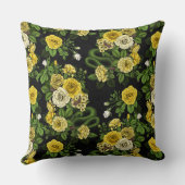 黄色と緑のバラで非表示 クッション (裏面)