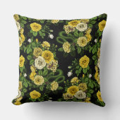 黄色と緑のバラで非表示 クッション (正面)