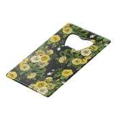 黄色と緑のバラで非表示 クレジットカード栓抜き (正面アングル)