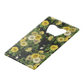 黄色と緑のバラで非表示 クレジットカード栓抜き (裏面アングル)