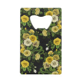 黄色と緑のバラで非表示 クレジットカード栓抜き (裏面)