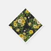 黄色と緑のバラで非表示 スタンダードカクテルナプキン (角)
