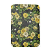 黄色と緑のバラで非表示 バスマット (正面縦)