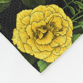 黄色と緑のバラで非表示 フリースブランケット (角)