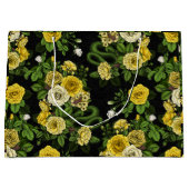 黄色と緑のバラで非表示 ラージペーパーバッグ (正面)