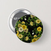 黄色と緑のバラで非表示 缶バッジ (正面&裏面)