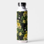 黄色と緑のバラに隠れている ウォーターボトル (左面)