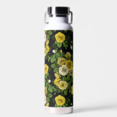 黄色と緑のバラに隠れている ウォーターボトル (正面)