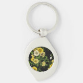 黄色と緑のバラに隠れている キーホルダー (正面)