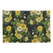 黄色と緑のバラに隠れている 枕カバー (裏面-右)