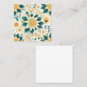 黄色と緑のフローラのシームレスなパターン コーリングカード (正面/裏面)