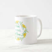 黄色と緑のフローラホームスクールママリース コーヒーマグカップ (正面右)