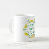 黄色と緑のフローラホームスクールママリース コーヒーマグカップ (正面左)