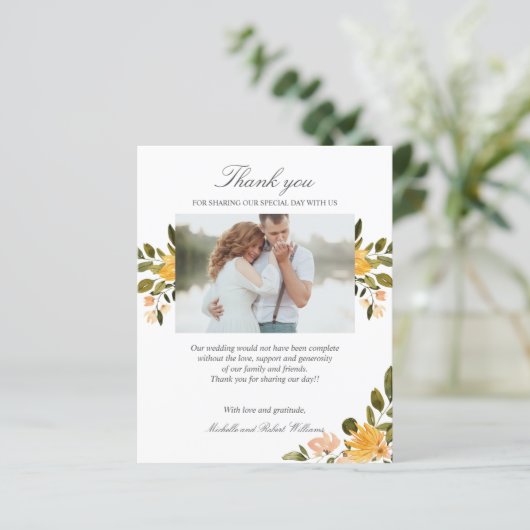 黄色と緑のフローラ結婚の写真ありがとう (スタンド正面)