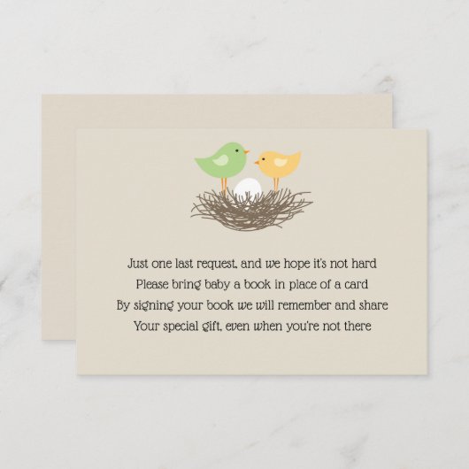 黄色と緑のベビーの鳥の巣の挿入 エンクロージャーカード (正面/裏面)