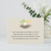 黄色と緑のベビーの鳥の巣の挿入 エンクロージャーカード (スタンド正面)