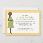 黄色と緑のベビーシャワー招待状 招待状 (裏面)