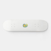 黄色と緑のペイズリーで、葉花と花 スケートボード (横)