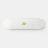 黄色と緑のペイズリーで、葉花と花 スケートボード (横)